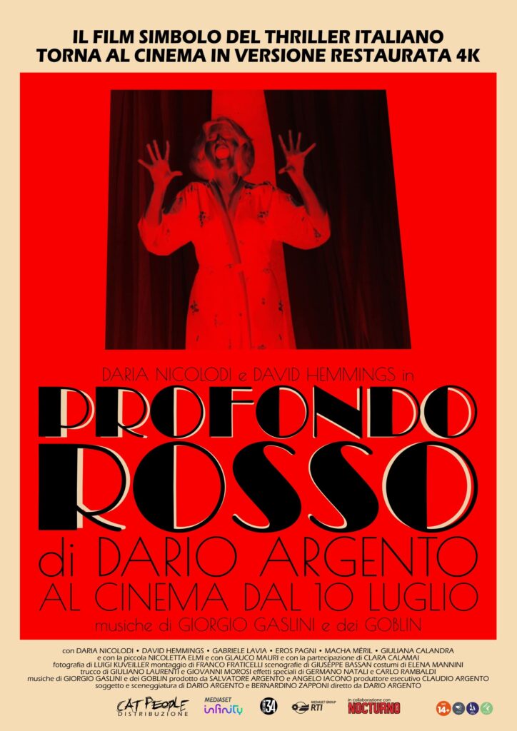 PROFONDO ROSSO di Dario Argento Torna al cinema dal 10 luglio